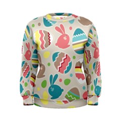Easter Rabbit Bunny Rainbow Women s Sweatshirt by Mariart