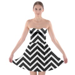 Zigzag Pattern Strapless Bra Top Dress by Valentinaart