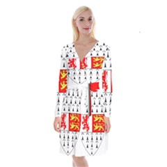 County Carlow Coat Of Arms Long Sleeve Velvet Front Wrap Dress by abbeyz71