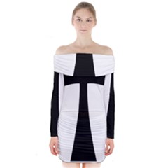 Tau Cross  Long Sleeve Off Shoulder Dress by abbeyz71