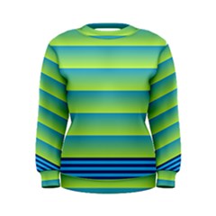 Line Horizontal Green Blue Yellow Light Wave Chevron Women s Sweatshirt by Mariart