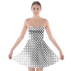 Polka Circle Round Black White Hole Strapless Bra Top Dress by Mariart