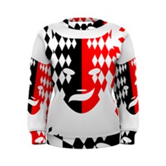 Face Mask Red Black Plaid Triangle Wave Chevron Women s Sweatshirt by Mariart