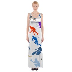 Sport Player Playing Maxi Thigh Split Dress by Mariart