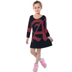 The Scarlet Letter Kids  Long Sleeve Velvet Dress by Valentinaart