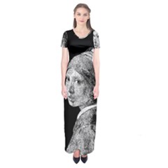 The Girl With The Pearl Earring Short Sleeve Maxi Dress by Valentinaart