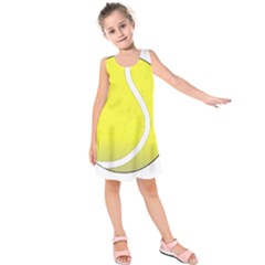 Tennis Ball Ball Sport Fitness Kids  Sleeveless Dress by Nexatart