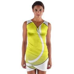 Tennis Ball Ball Sport Fitness Wrap Front Bodycon Dress by Nexatart