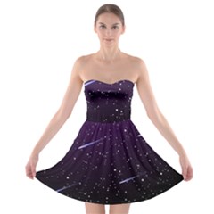 Starry Night Sky Meteor Stock Vectors Clipart Illustrations Strapless Bra Top Dress by Mariart