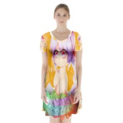 Easter Bunny Girl Short Sleeve V-neck Flare Dress by Catifornia