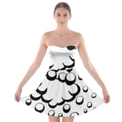 Splash Bubble Black White Polka Circle Strapless Bra Top Dress by Mariart