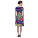 Eye of the Rainbow Short Sleeve Front Wrap Dress View2