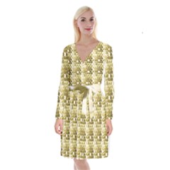 Cleopatras Gold Long Sleeve Velvet Front Wrap Dress by psweetsdesign