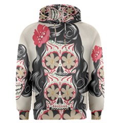Woman Sugar Skull Men s Pullover Hoodie by LimeGreenFlamingo