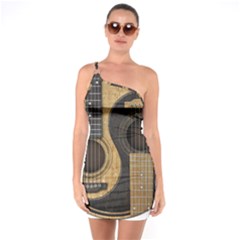 Old And Worn Acoustic Guitars Yin Yang One Soulder Bodycon Dress by JeffBartels