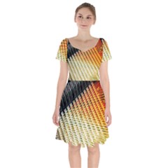 Technology Circuit Short Sleeve Bardot Dress by BangZart