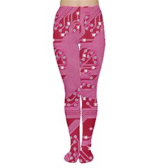 Pink Circuit Pattern Women s Tights by BangZart