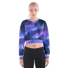 Galaxy Cropped Sweatshirt by Kathrinlegg