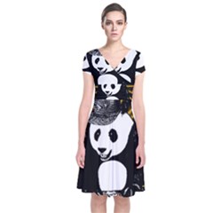Deejay Panda Short Sleeve Front Wrap Dress by Valentinaart
