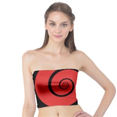 Double Spiral Thick Lines Black Red Tube Top by Mariart