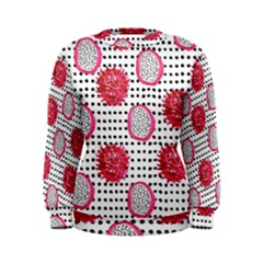 Fruit Patterns Bouffants Broken Hearts Dragon Polka Dots Red Black Women s Sweatshirt by Mariart