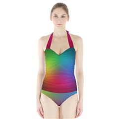 Bright Lines Resolution Image Wallpaper Rainbow Halter Swimsuit by Mariart