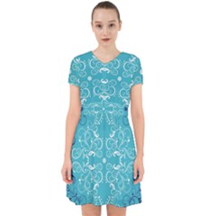 Repeatable Patterns Shutterstock Blue Leaf Heart Love Adorable In Chiffon Dress by Mariart