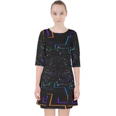 Seamless 3d Animation Digital Futuristic Tunnel Path Color Changing Geometric Electrical Line Zoomin Pocket Dress by Mariart