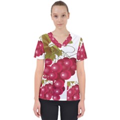 Red Fruit Grape Scrub Top by Mariart
