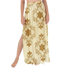 Flower Brown Star Rose Maxi Chiffon Tie-up Sarong by Mariart