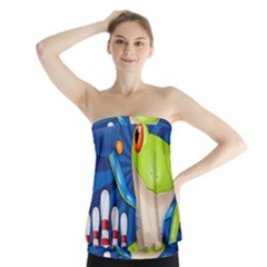 Tree Frog Bowling Strapless Top by crcustomgifts