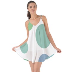 Polka Dots Blue Green White Love The Sun Cover Up by Mariart