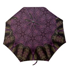 Pink Purple Kaleidoscopic Design Folding Umbrellas by yoursparklingshop
