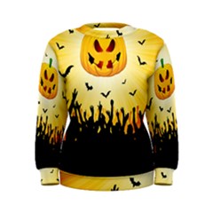 Halloween Pumpkin Bat Party Night Ghost Women s Sweatshirt by Alisyart