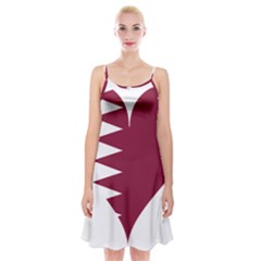 Heart Love Flag Qatar Spaghetti Strap Velvet Dress by Celenk
