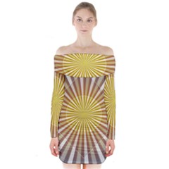 Abstract Art Modern Abstract Long Sleeve Off Shoulder Dress by Celenk