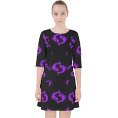 Purple Pisces On Black Background Pocket Dress by allthingseveryone
