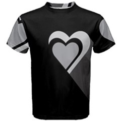 Heart Love Black And White Symbol Men s Cotton Tee by Celenk