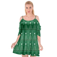 Christmas Tree Holiday Star Cutout Spaghetti Strap Chiffon Dress by Celenk
