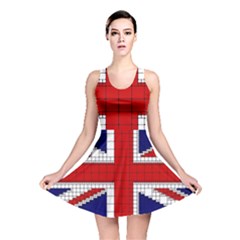 Union Jack Flag Uk Patriotic Reversible Skater Dress by Celenk