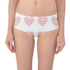 Cupcake White Pink Mid-waist Bikini Bottoms by snowwhitegirl