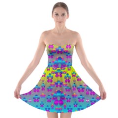 Flowers In The Most Beautiful Sunshine Strapless Bra Top Dress by pepitasart