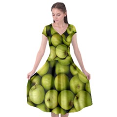 Apples 3 Cap Sleeve Wrap Front Dress by trendistuff