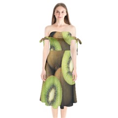 Kiwi 2 Shoulder Tie Bardot Midi Dress by trendistuff