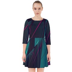 Abstract Green Purple Smock Dress by Sapixe