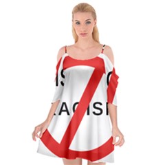 No Racism Cutout Spaghetti Strap Chiffon Dress by demongstore