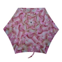 Romantic Pink Rose Petals Floral  Mini Folding Umbrellas by yoursparklingshop