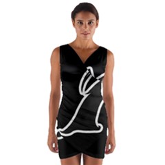 Drawing Wrap Front Bodycon Dress by ValentinaDesign