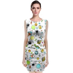 Space Pattern Sleeveless Velvet Midi Dress by Valentinaart