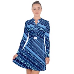 Mobile Phone Smartphone App Long Sleeve Panel Dress by Sapixe